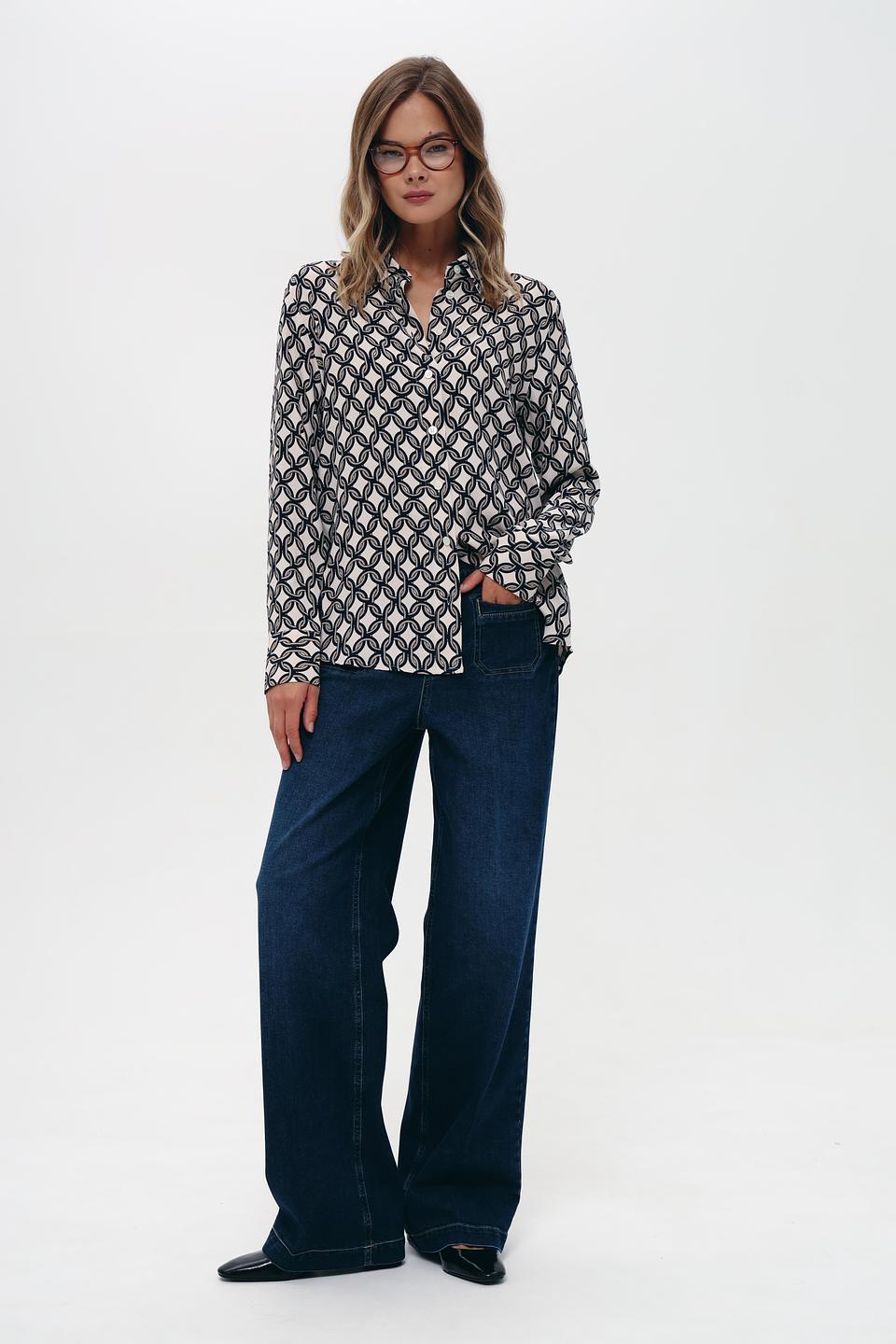 Блуза Seidensticker с принтом "Цепи"