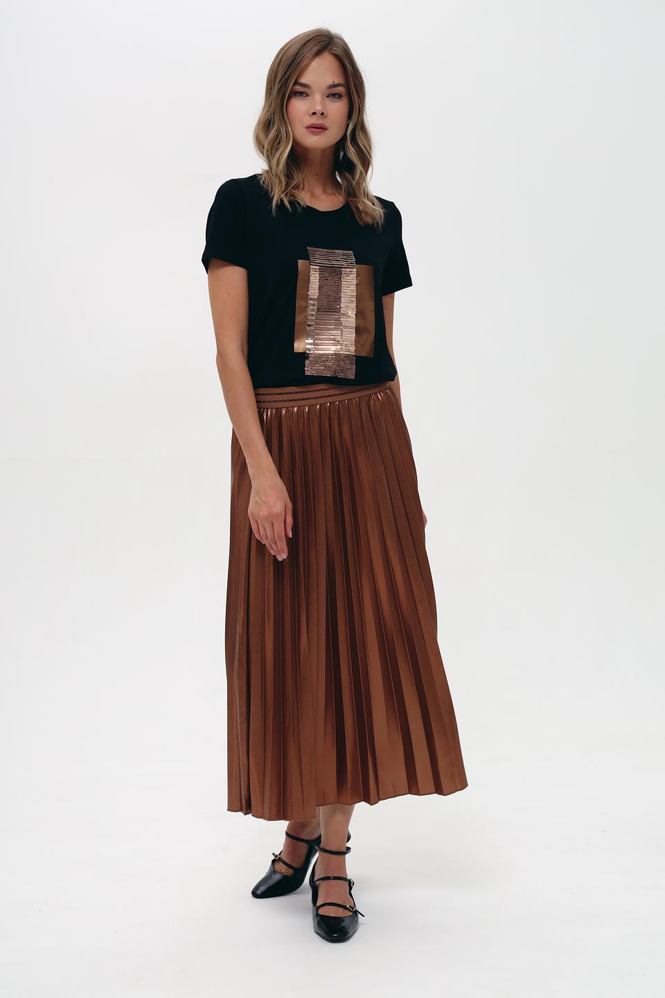 Юбка Lecomte плиссированная терракотовая