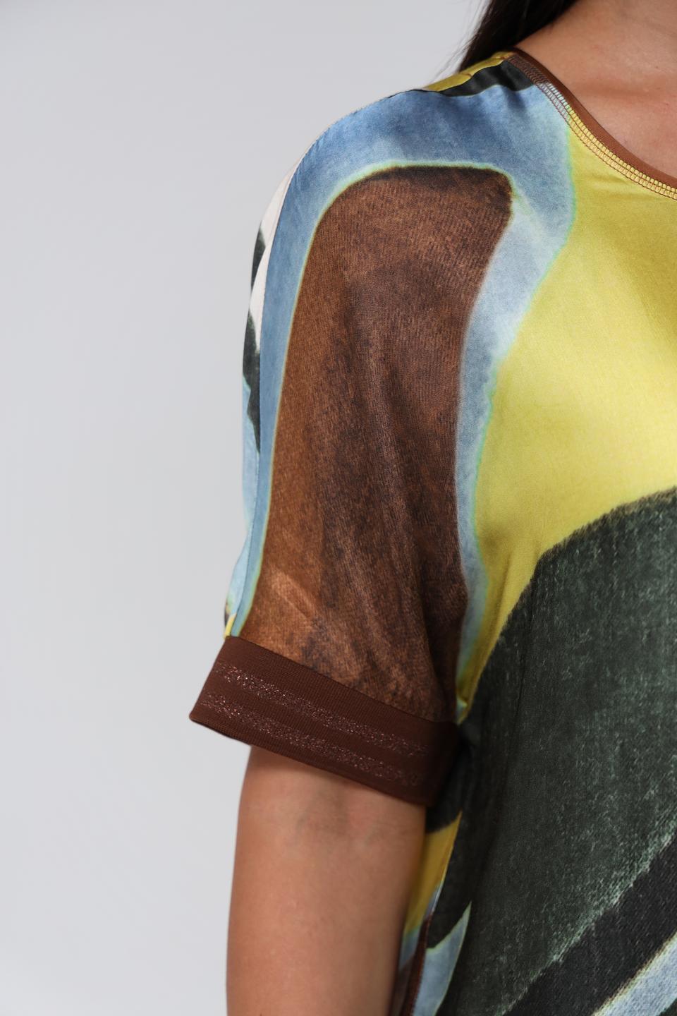 Блуза Lecomte с абстрактным принтом