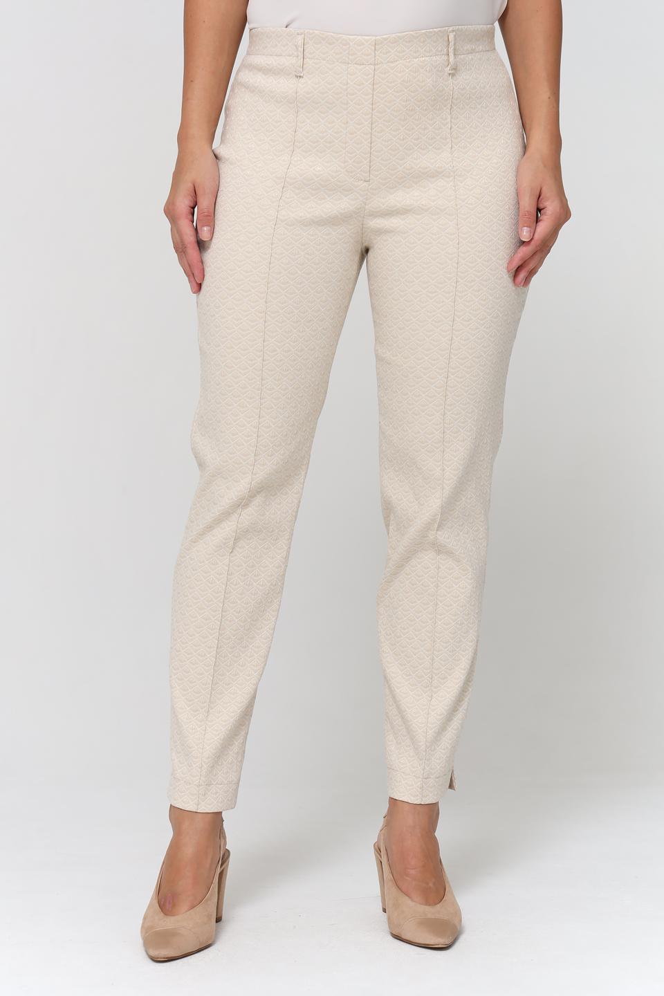 Брюки Bianca с узором бежевые