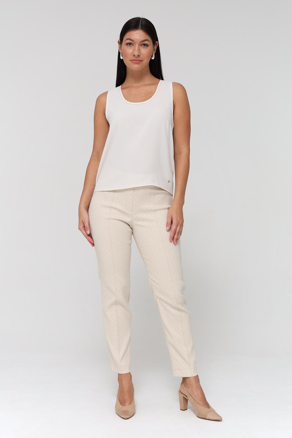 Брюки Bianca с узором бежевые