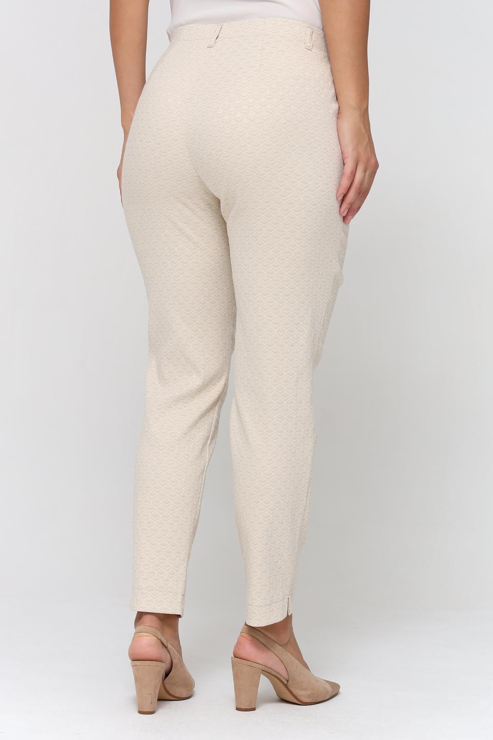 Брюки Bianca с узором бежевые