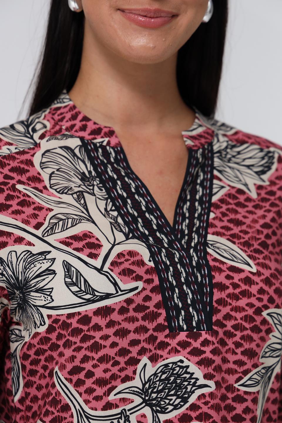 Блуза Bianca с цветочным принтом