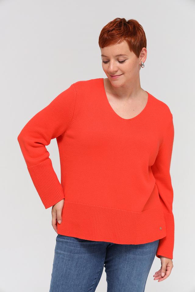 Пуловер Olsen V-образный оранжевый