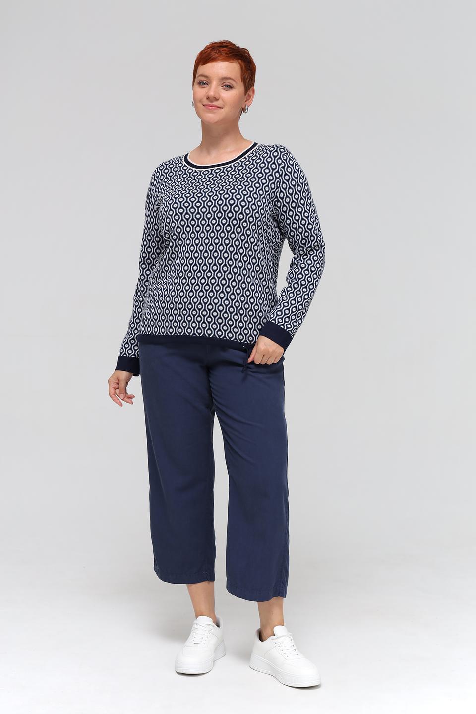 Пуловер Olsen с узором синий