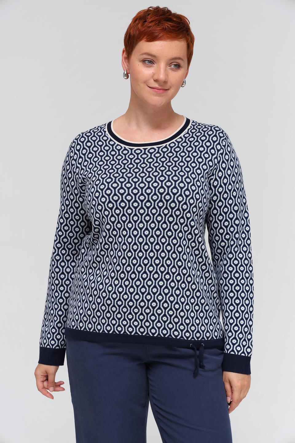 Пуловер Olsen с узором синий