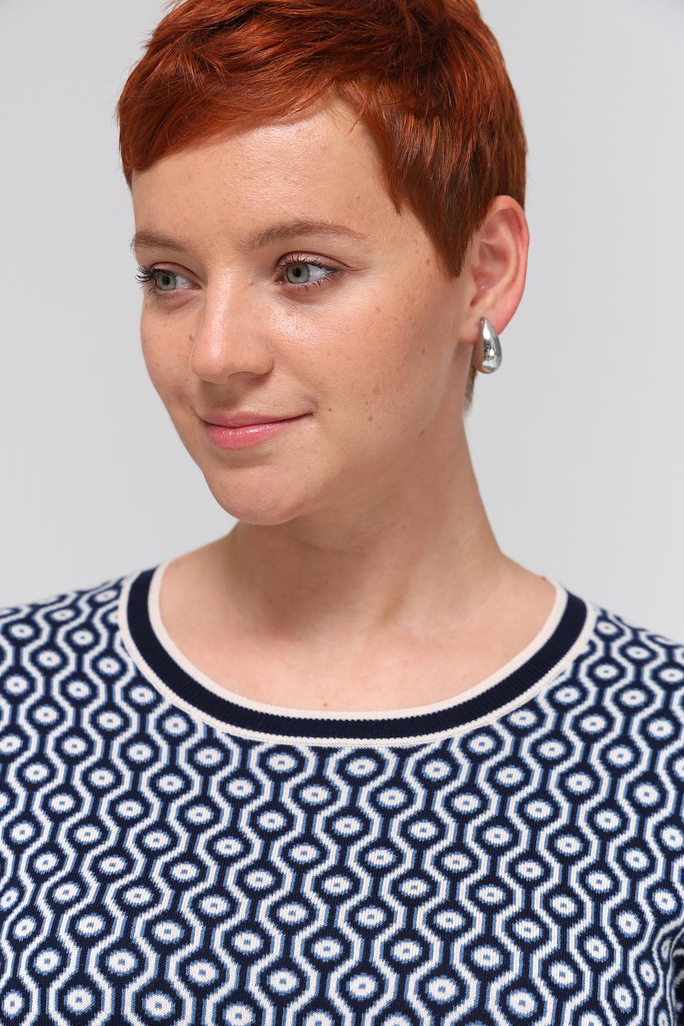 Пуловер Olsen с узором синий