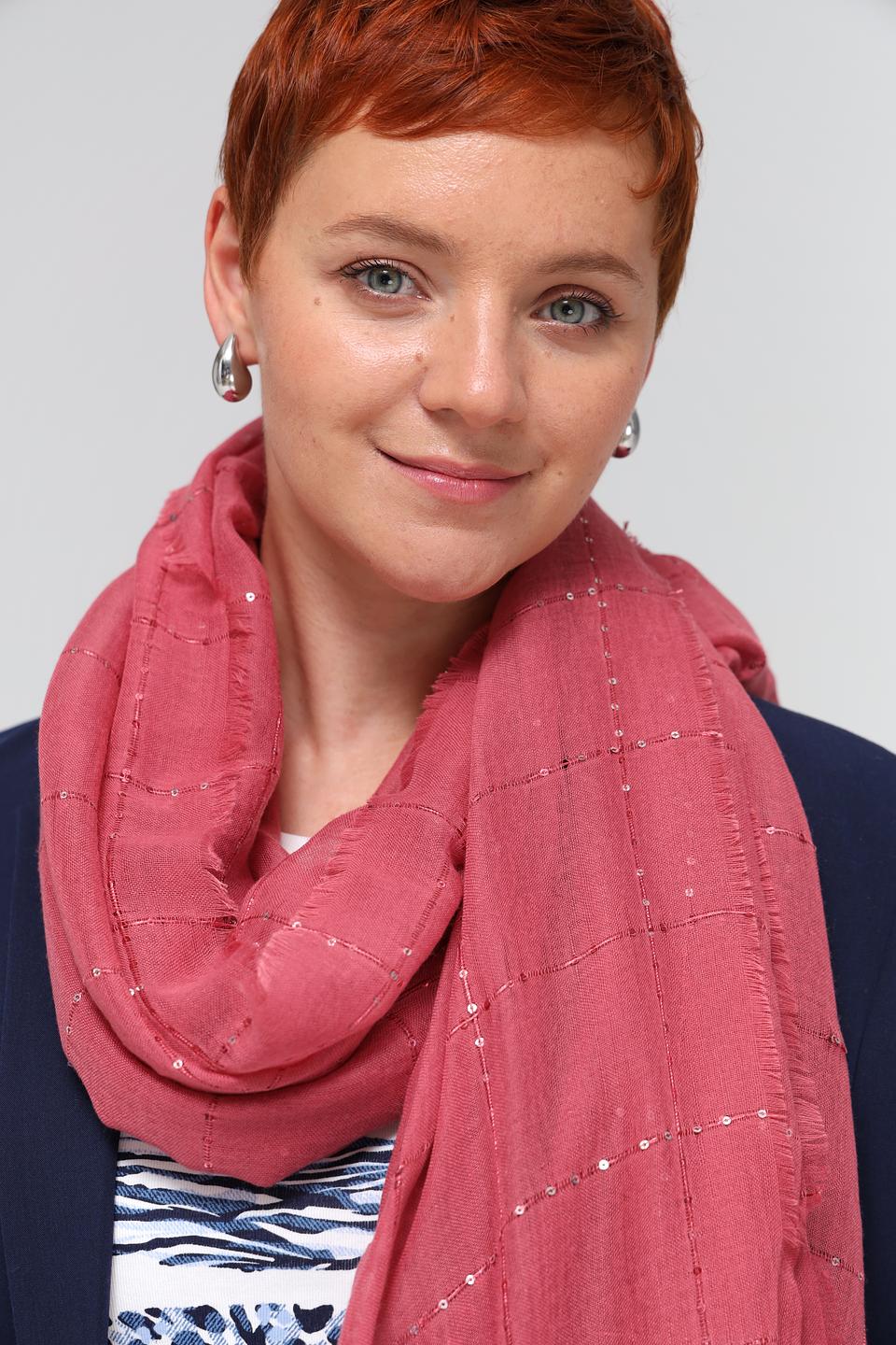 Шарф Bianca с пайетками розовый