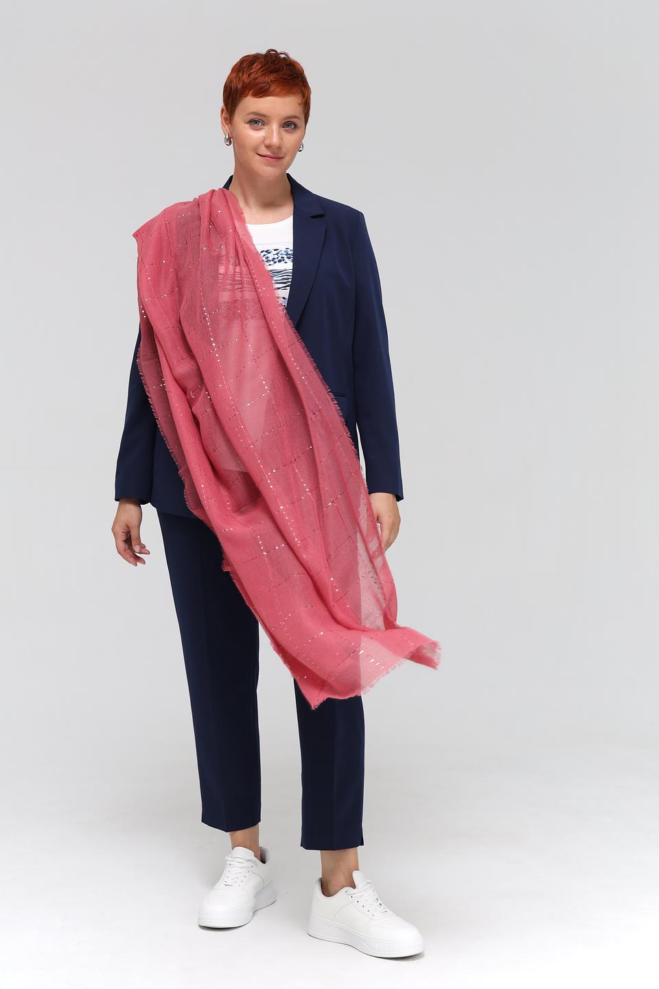 Шарф Bianca с пайетками розовый