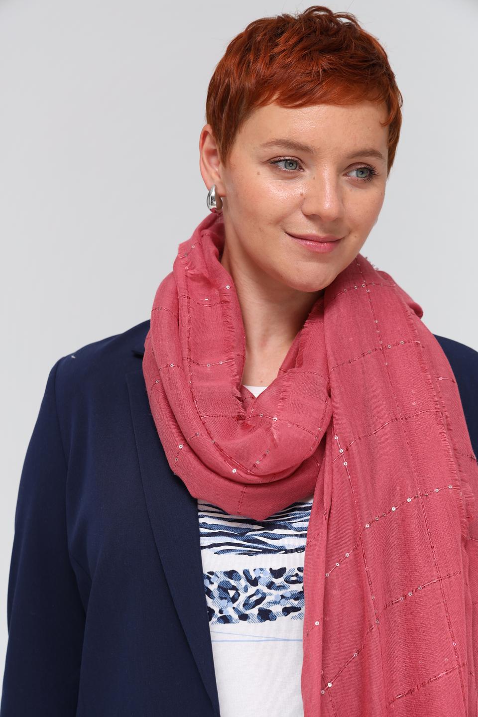 Шарф Bianca с пайетками розовый