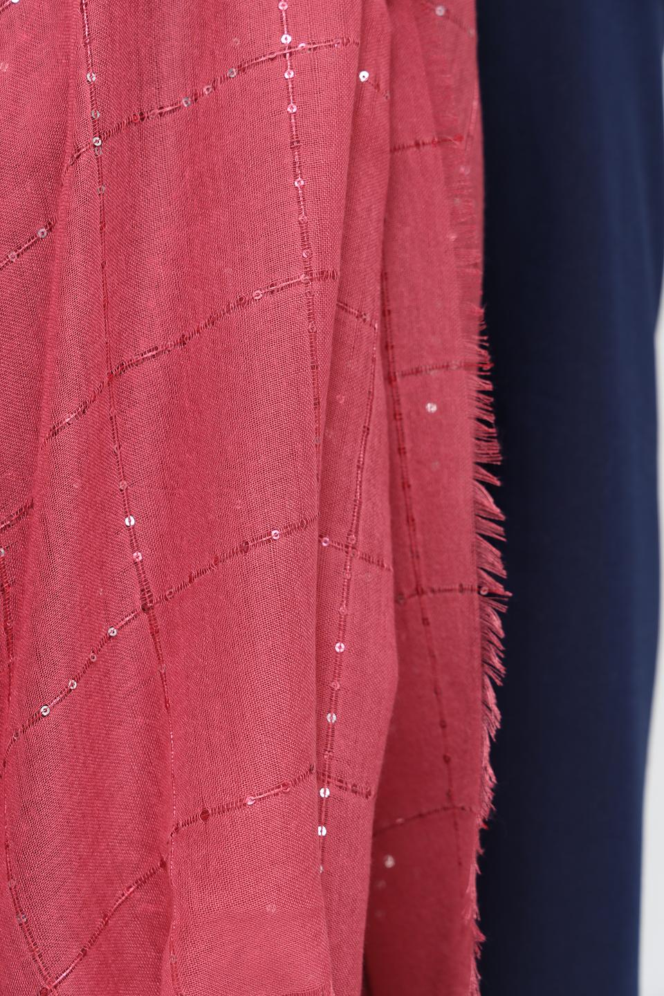 Шарф Bianca с пайетками розовый