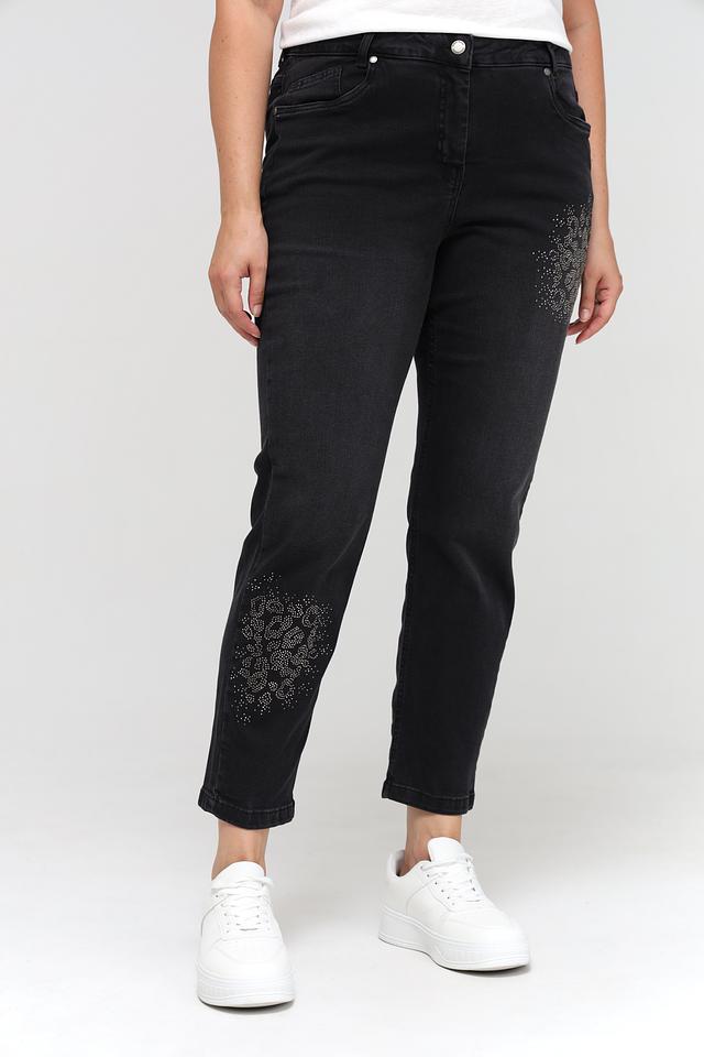 Джинсы Doris Streich с вышивкой чёрные