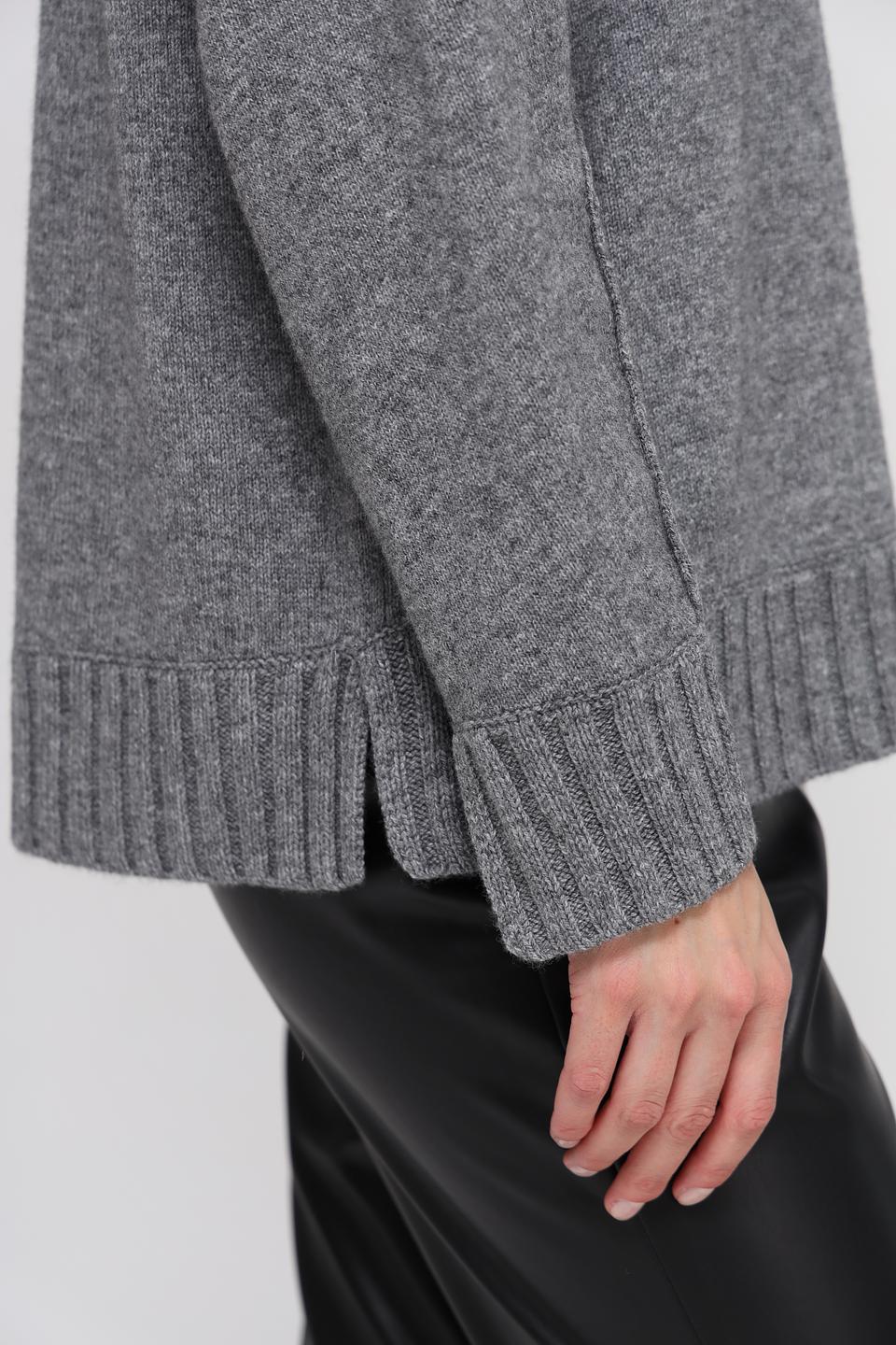 Пуловер Oui серый меланж