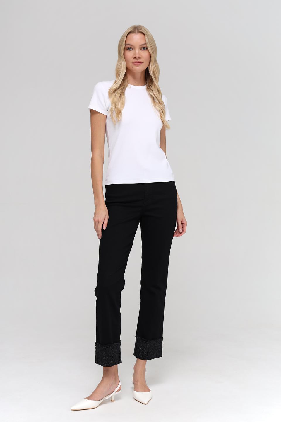 Джинсы Marc Cain с кружевом чёрные