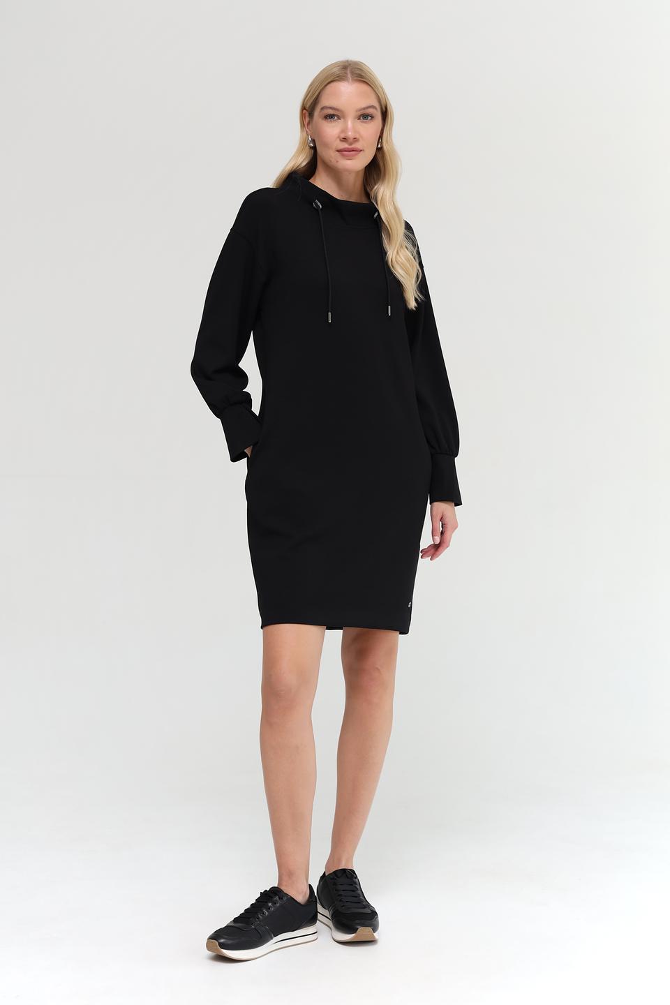 Платье Monari чёрное с капюшоном