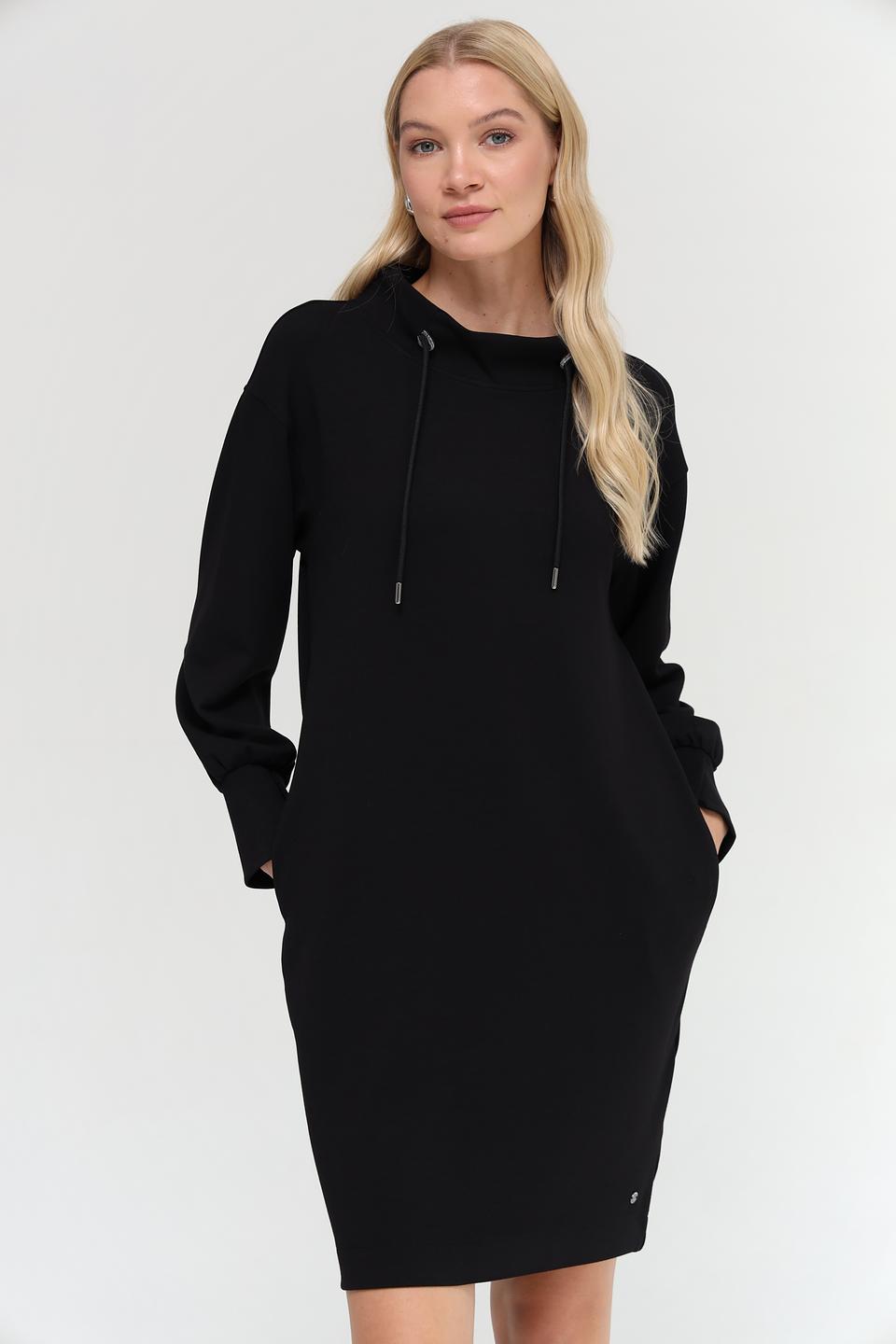 Платье Monari чёрное с капюшоном