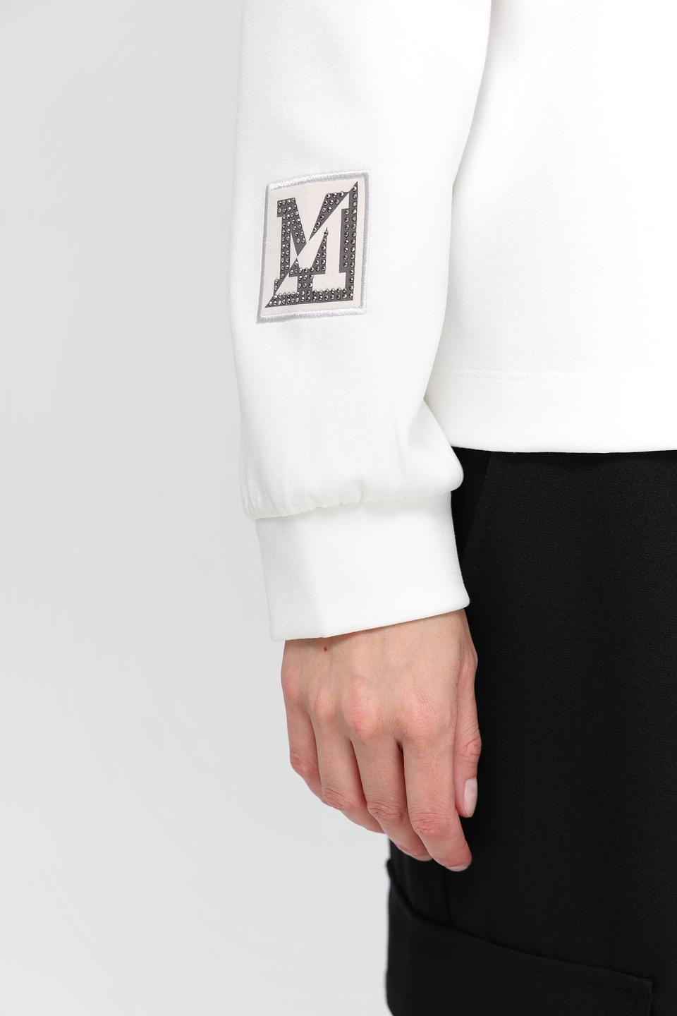 Пуловер Monari белый с капюшоном