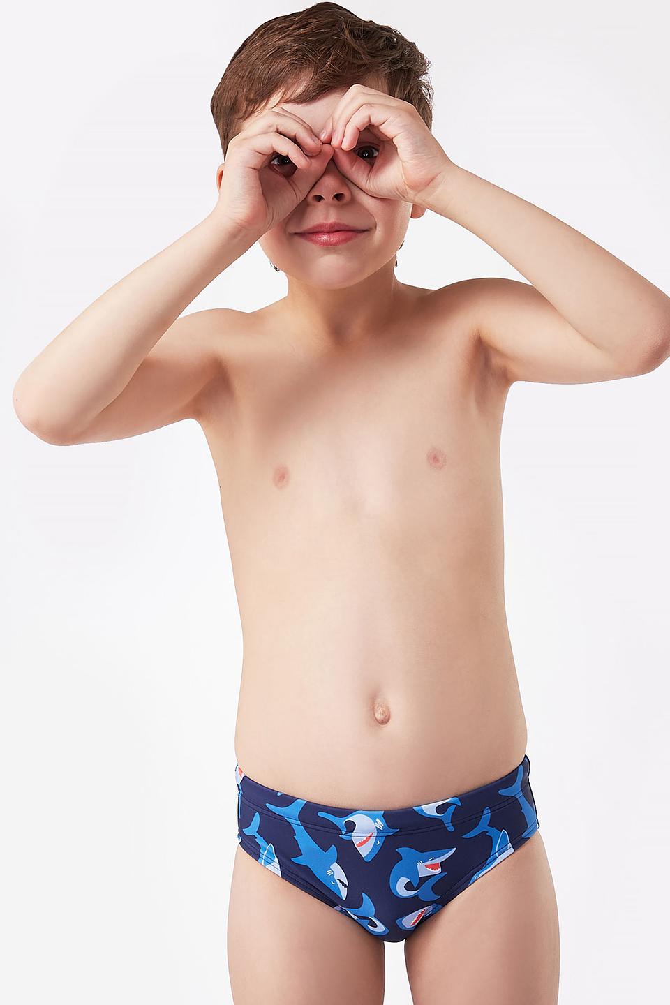 Плавки Lowry детские синие с принтом акулы