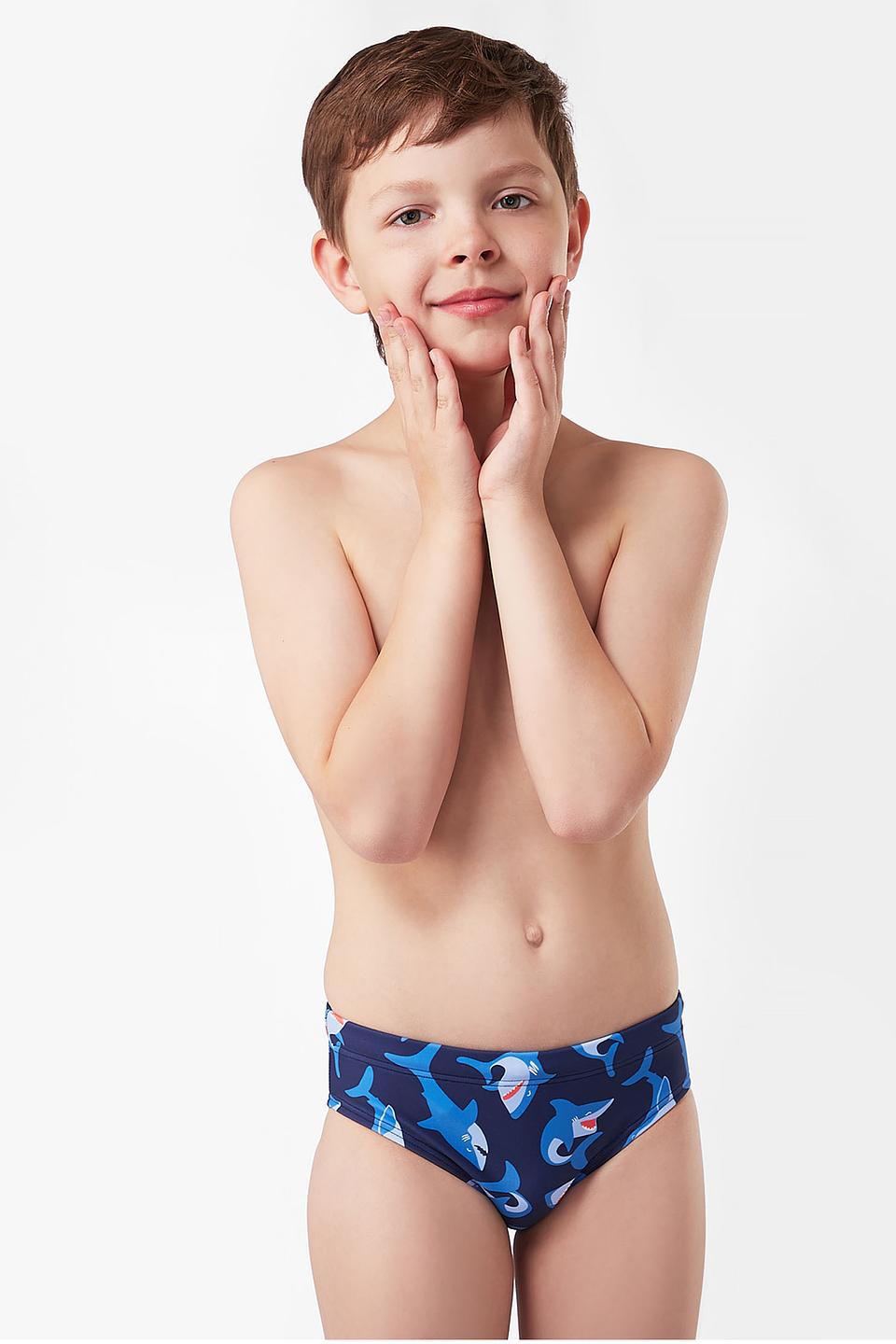 Плавки Lowry детские синие с принтом акулы