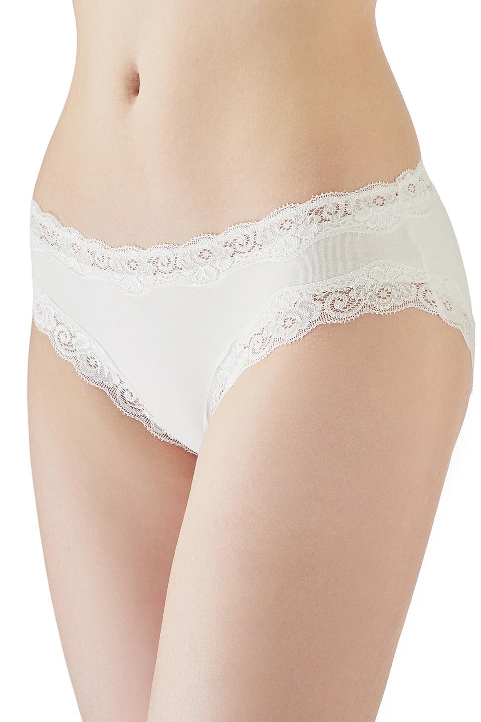 Трусы Lowry с кружевом молочные