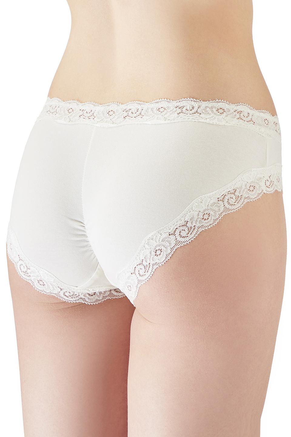 Трусы Lowry с кружевом молочные