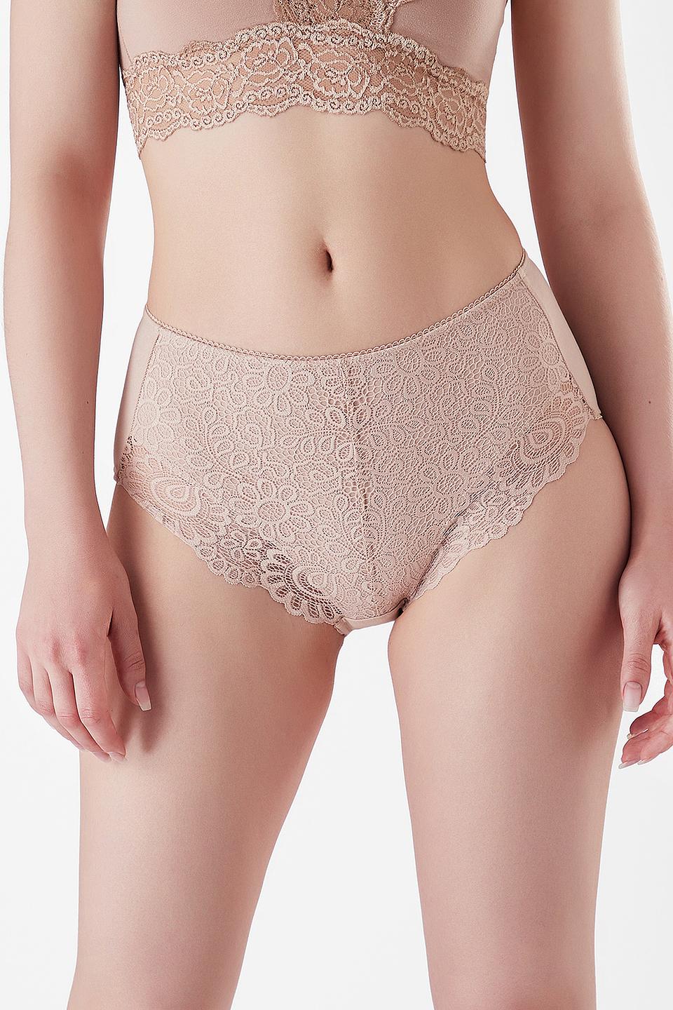 Трусы Lowry с кружевом бежевые