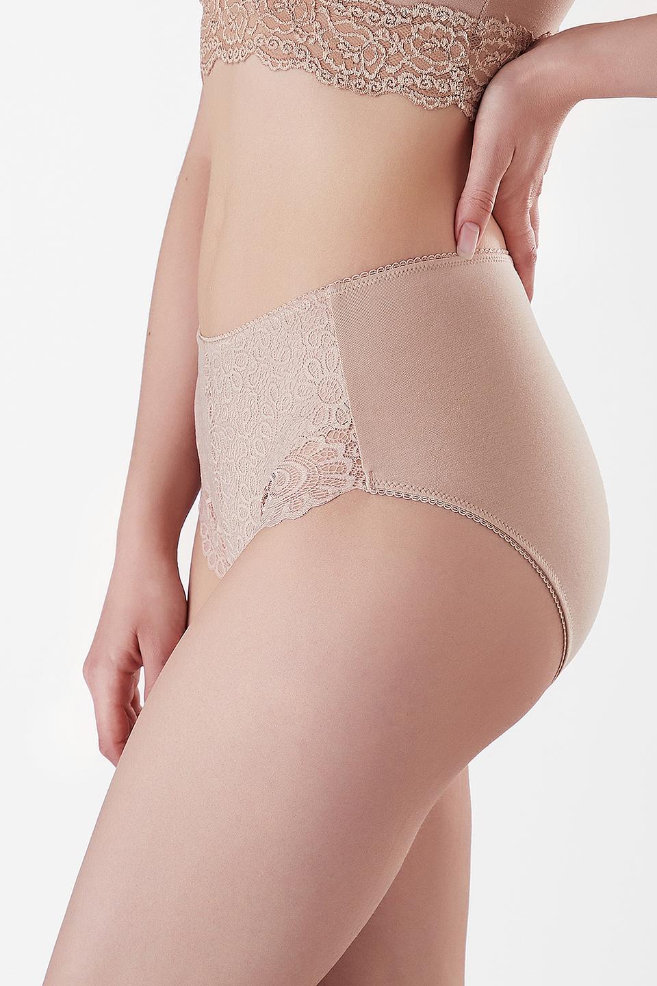 Трусы Lowry с кружевом бежевые