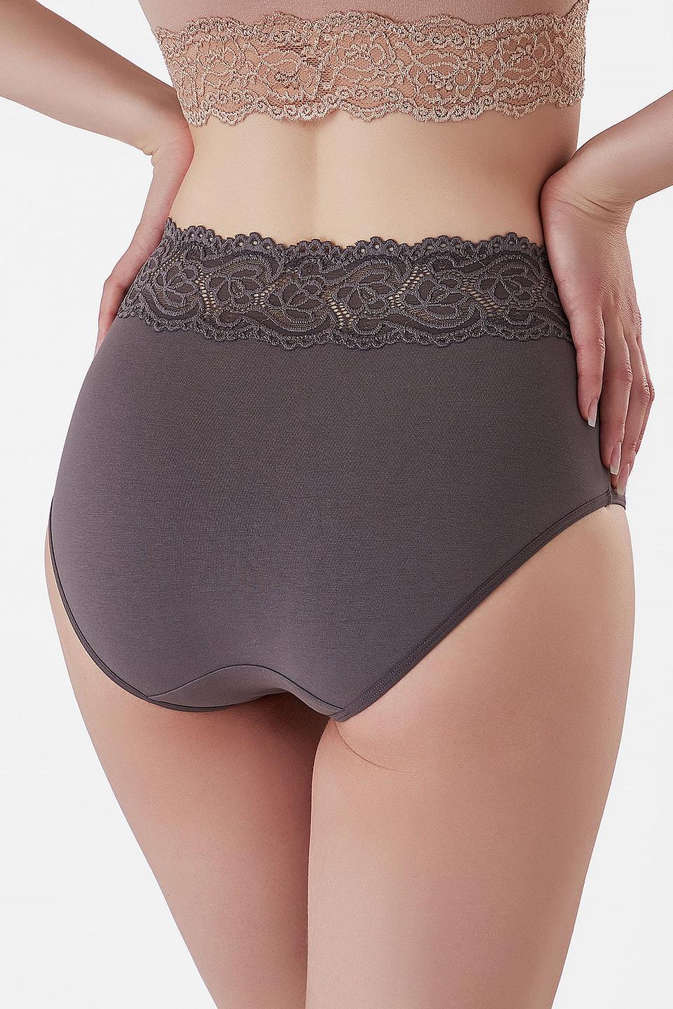 Трусы Lowry с кружевом серые