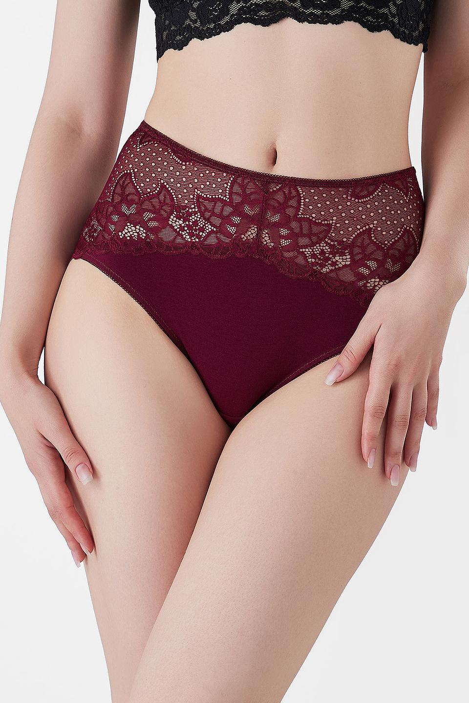 Трусы Lowry с кружевом бордовые