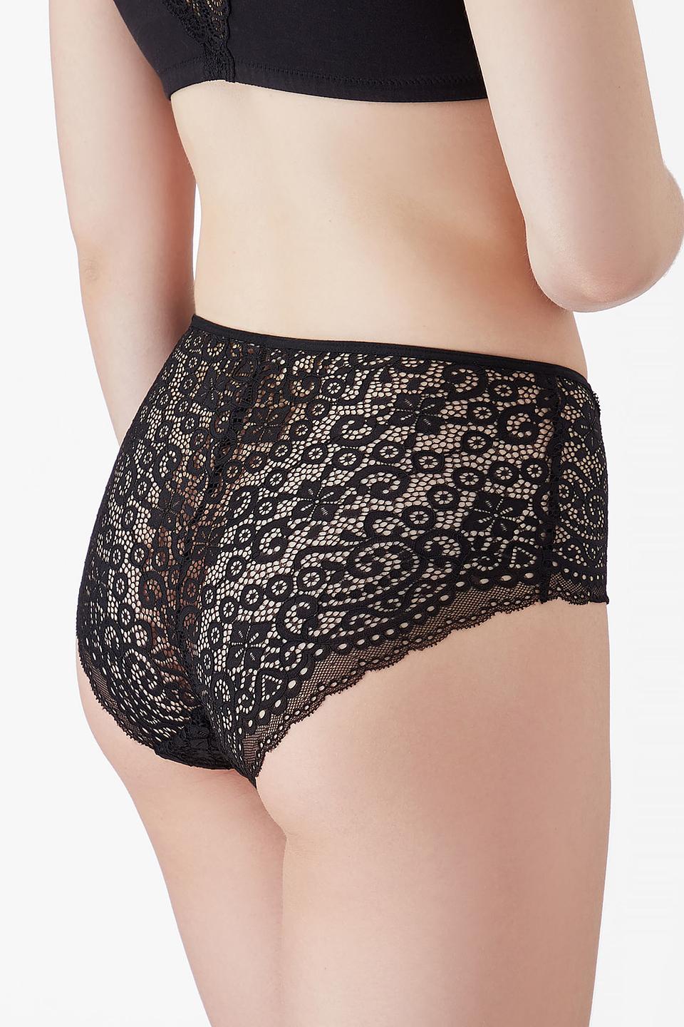 Трусы Lowry женские черные с кружевом