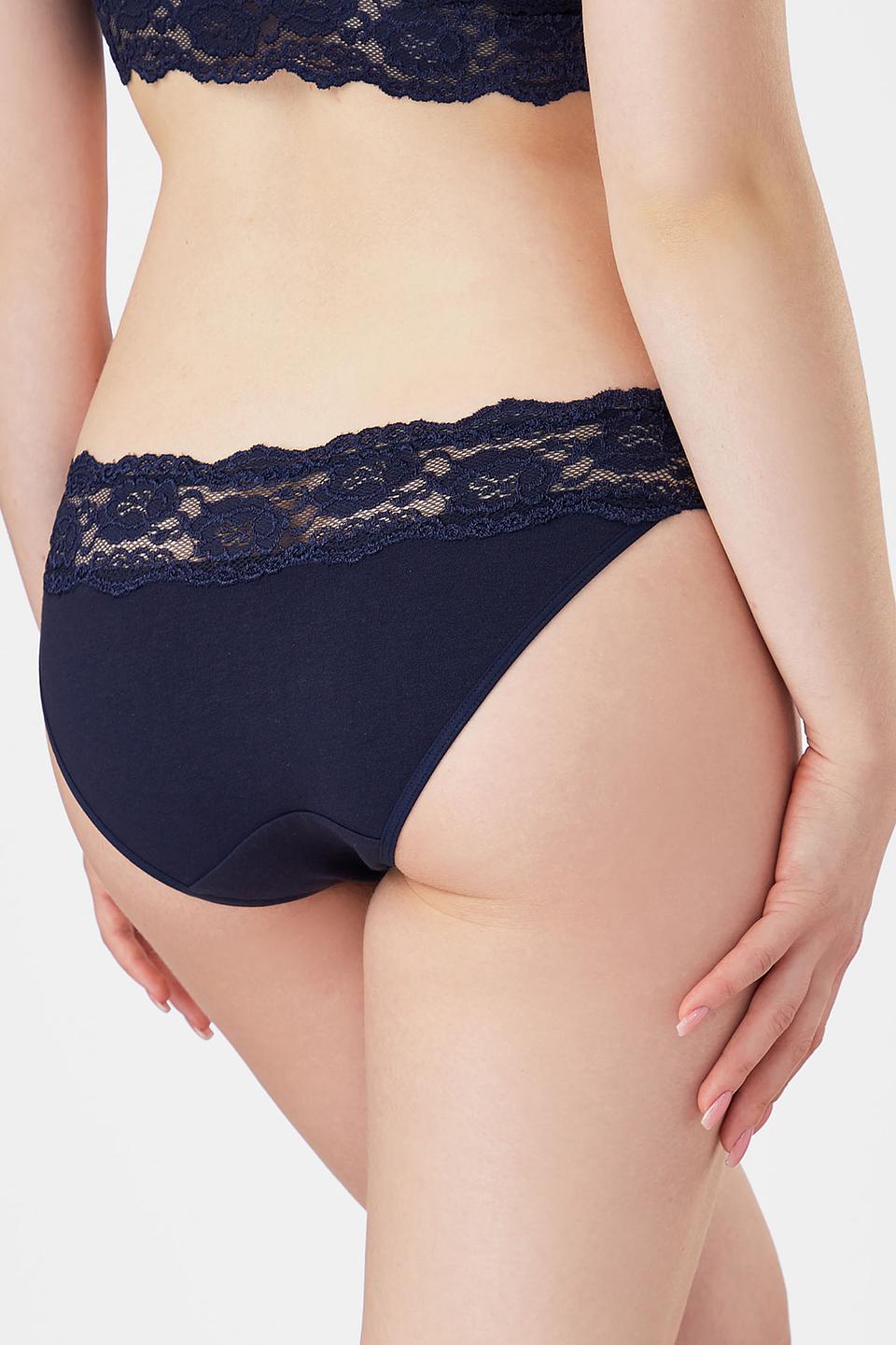 Трусы Lowry с кружевом синие