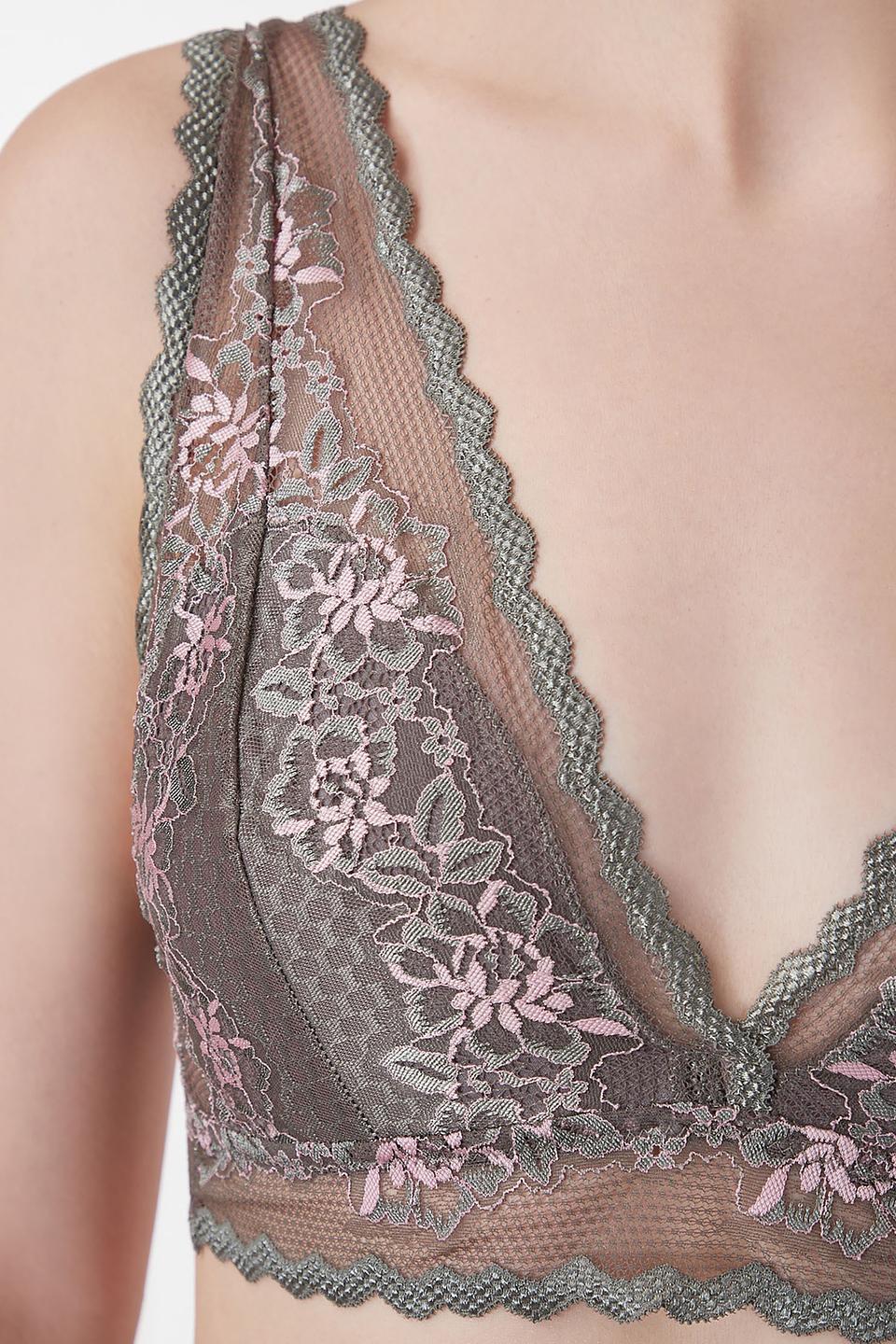 Бюстгальтер Lowry с кружевом серый