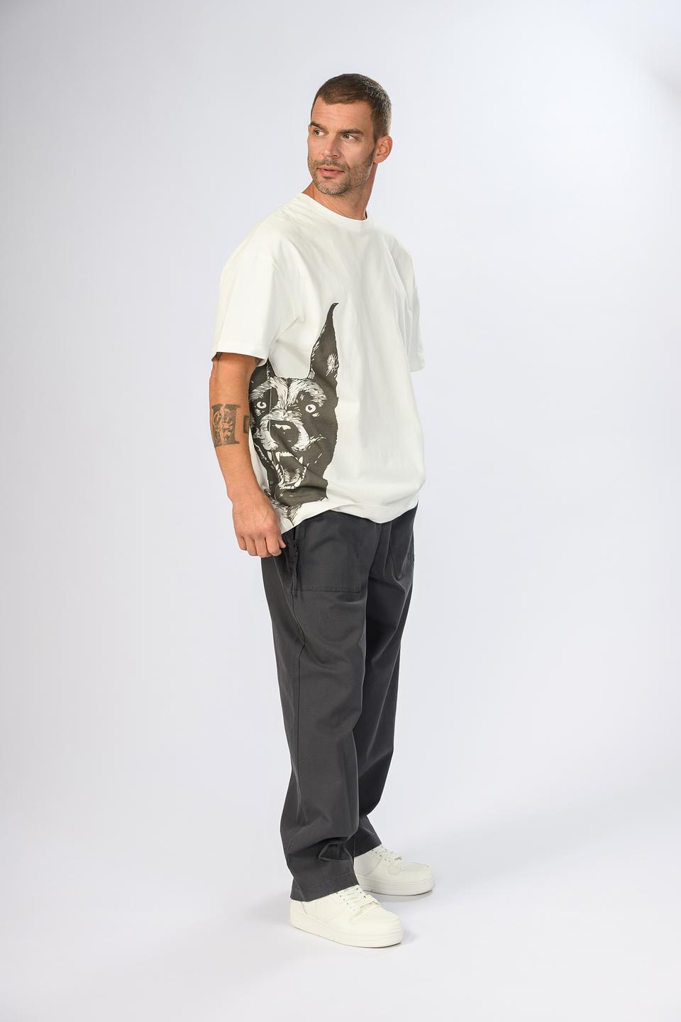 Футболка Onot1 с принтом собаки молочный