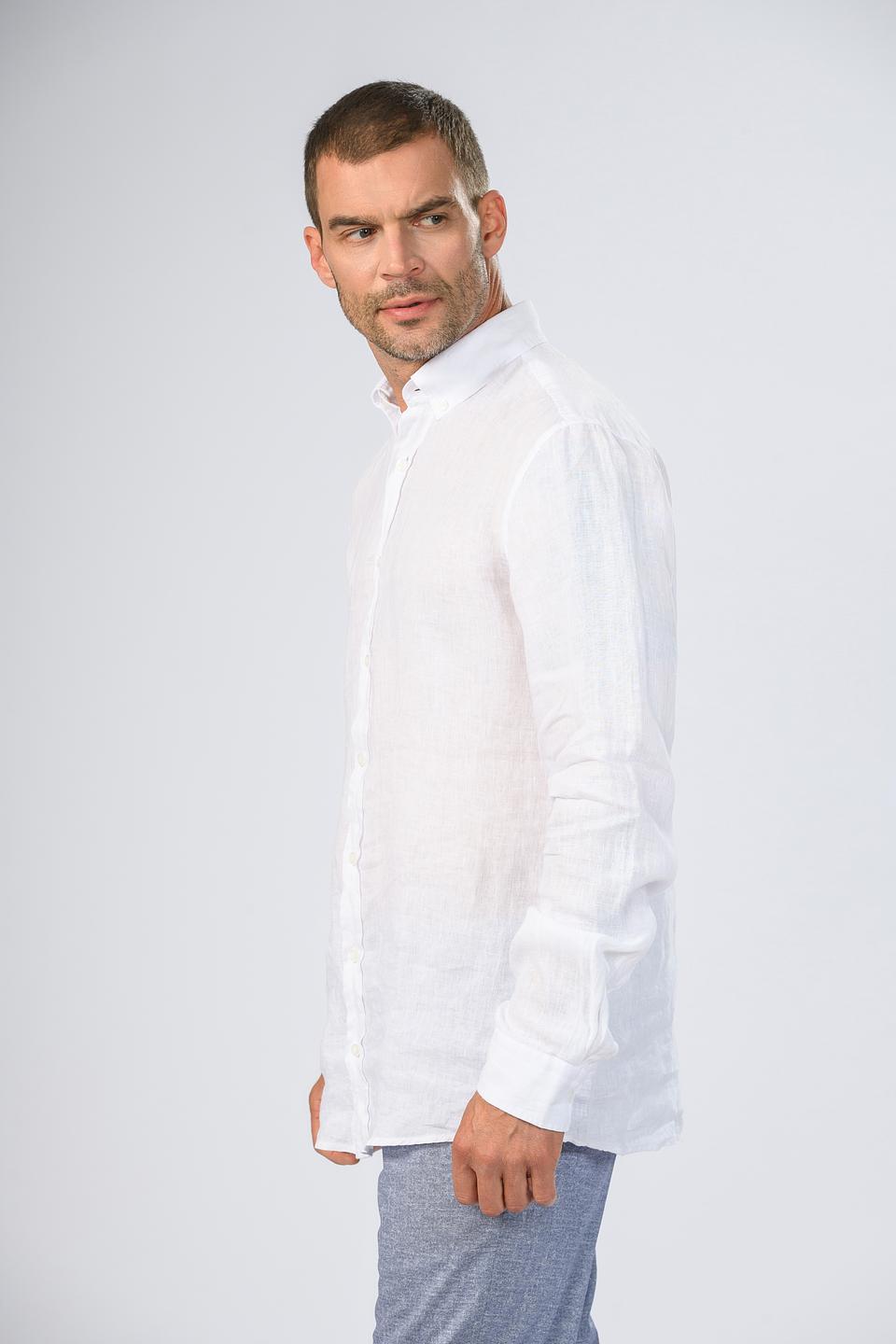 Рубашка Strellson лен белая
