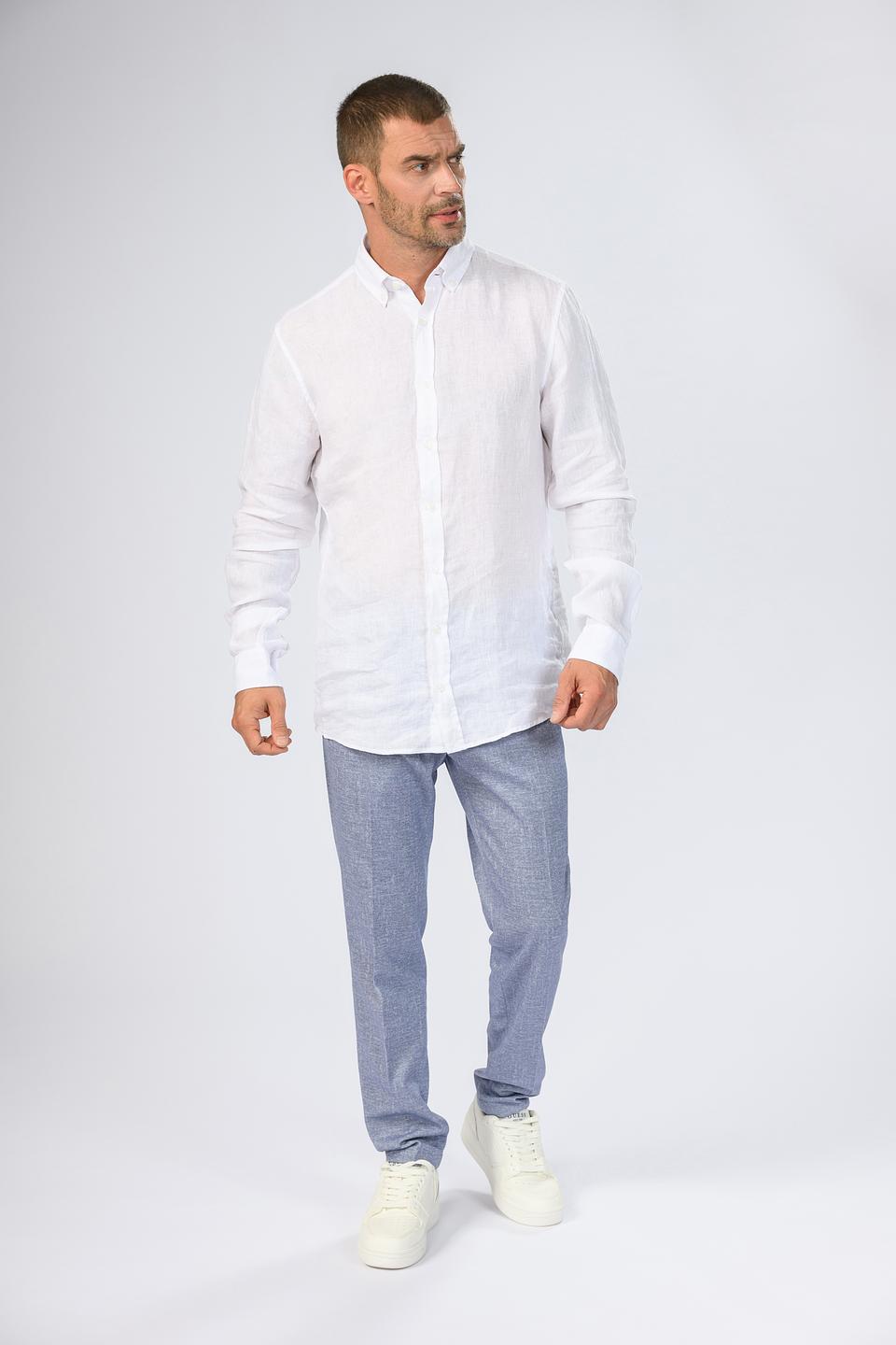 Рубашка Strellson лен белая