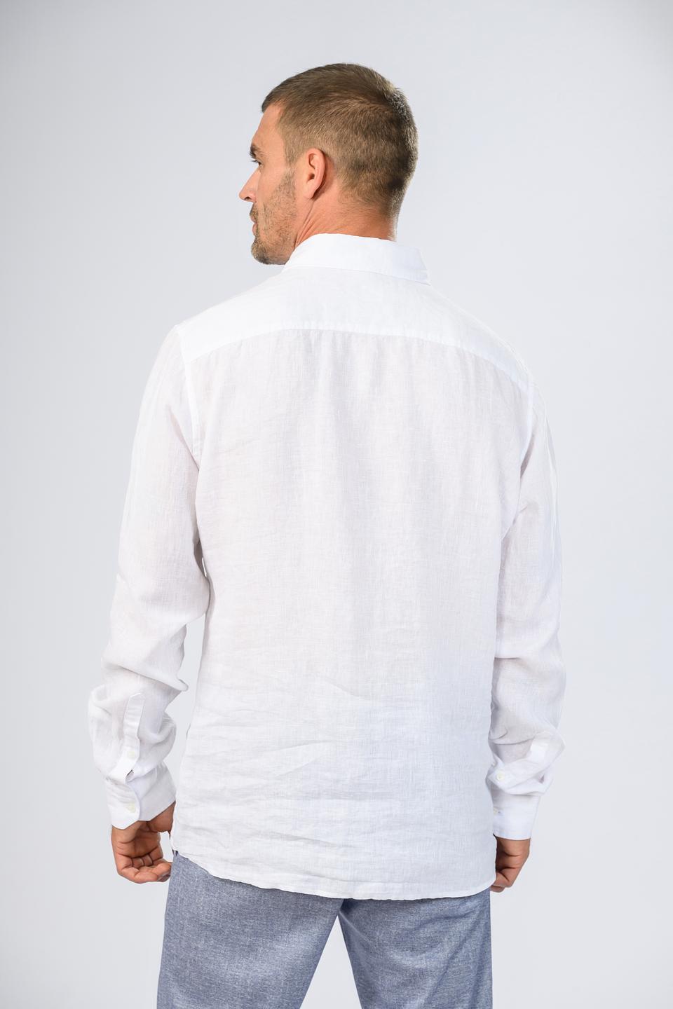 Рубашка Strellson лен белая