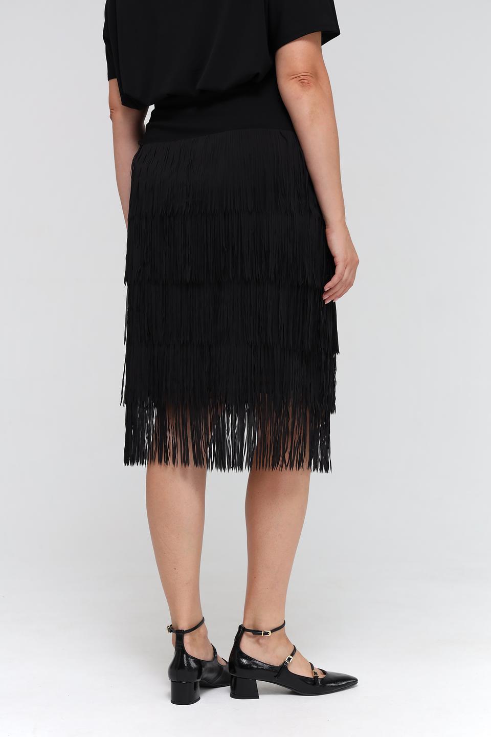 Юбка Samoon с бахромой чёрная