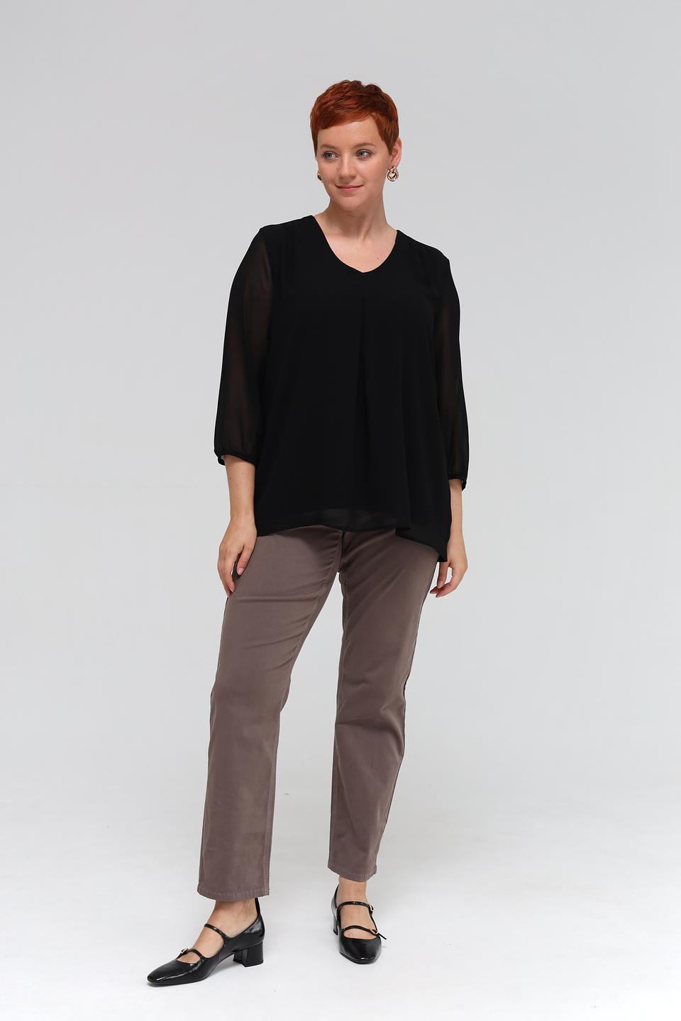 Блуза Frapp чёрная с рукавами-фонариками