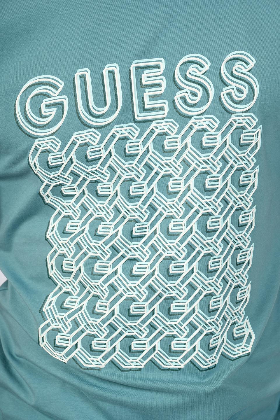 Футболка Guess логотип бирюзовый