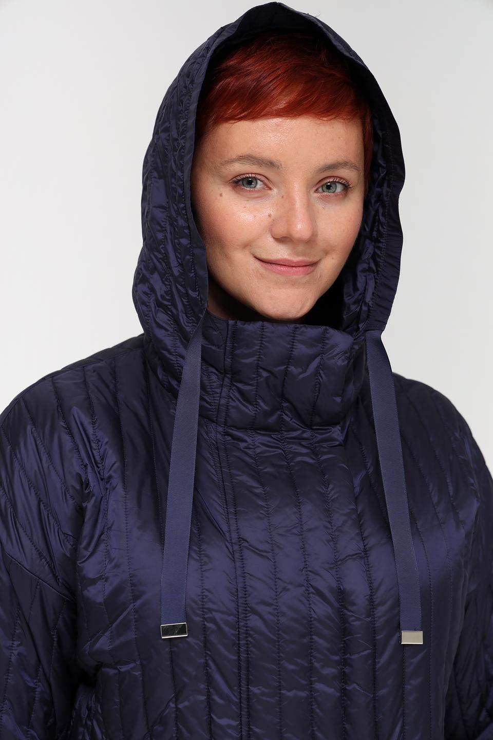 Пальто Pezzo стеганое тёмно-синее