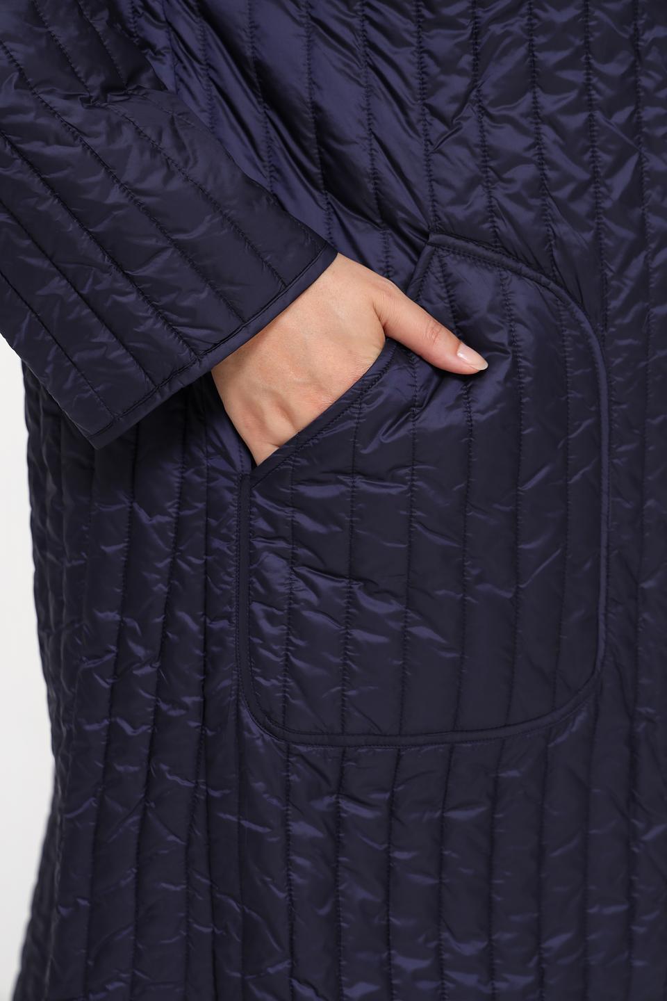 Пальто Pezzo стеганое тёмно-синее