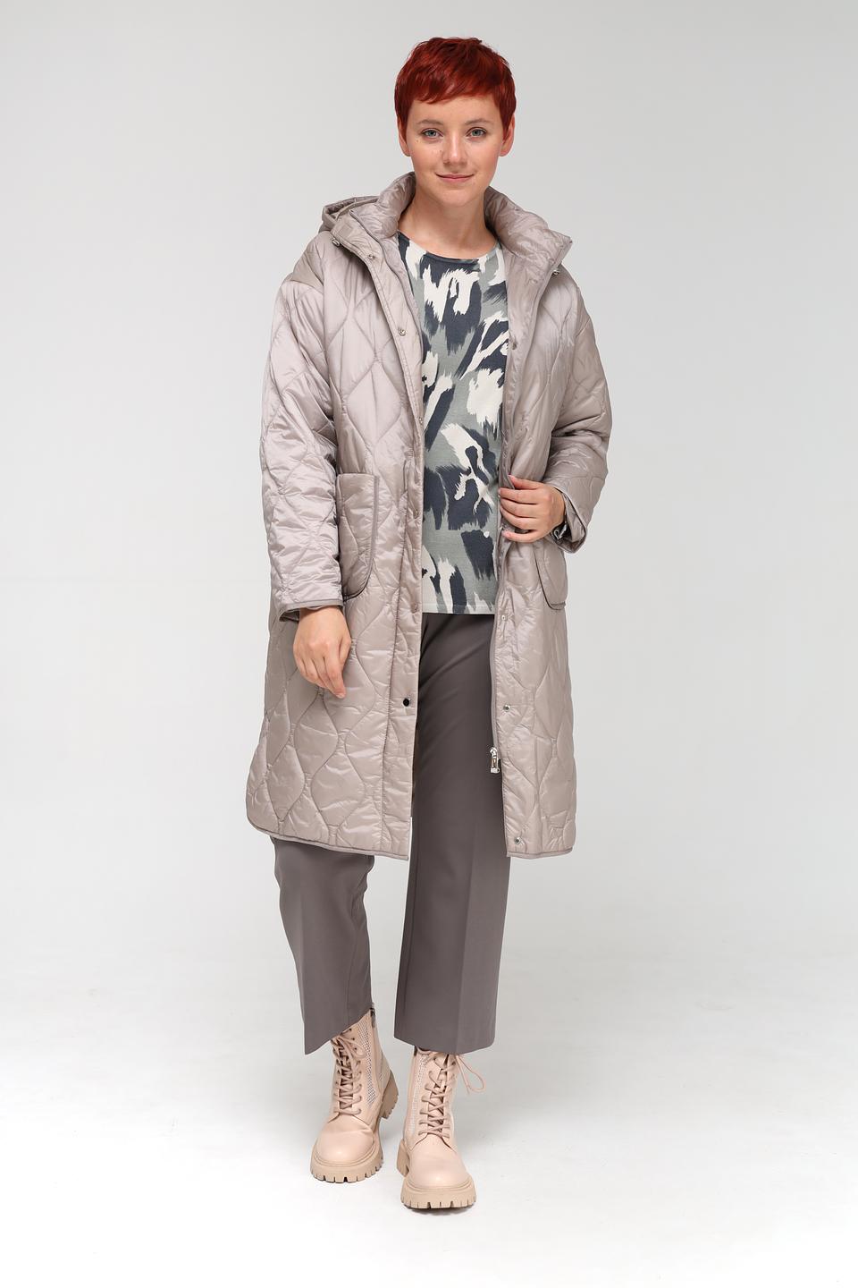 Пальто Pezzo стеганое бежевое