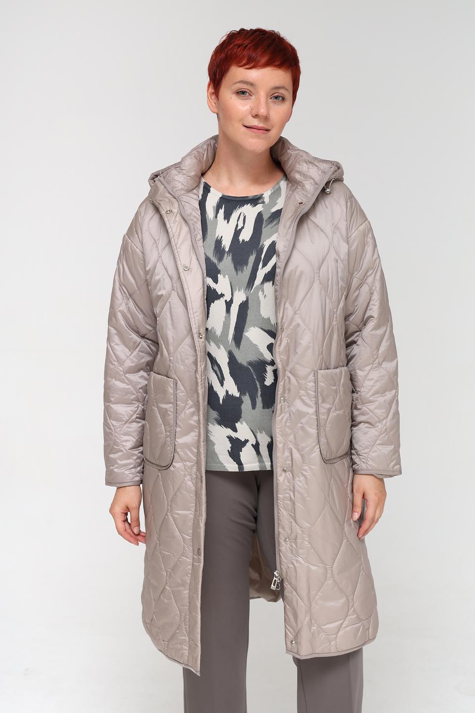 Пальто Pezzo стеганое бежевое