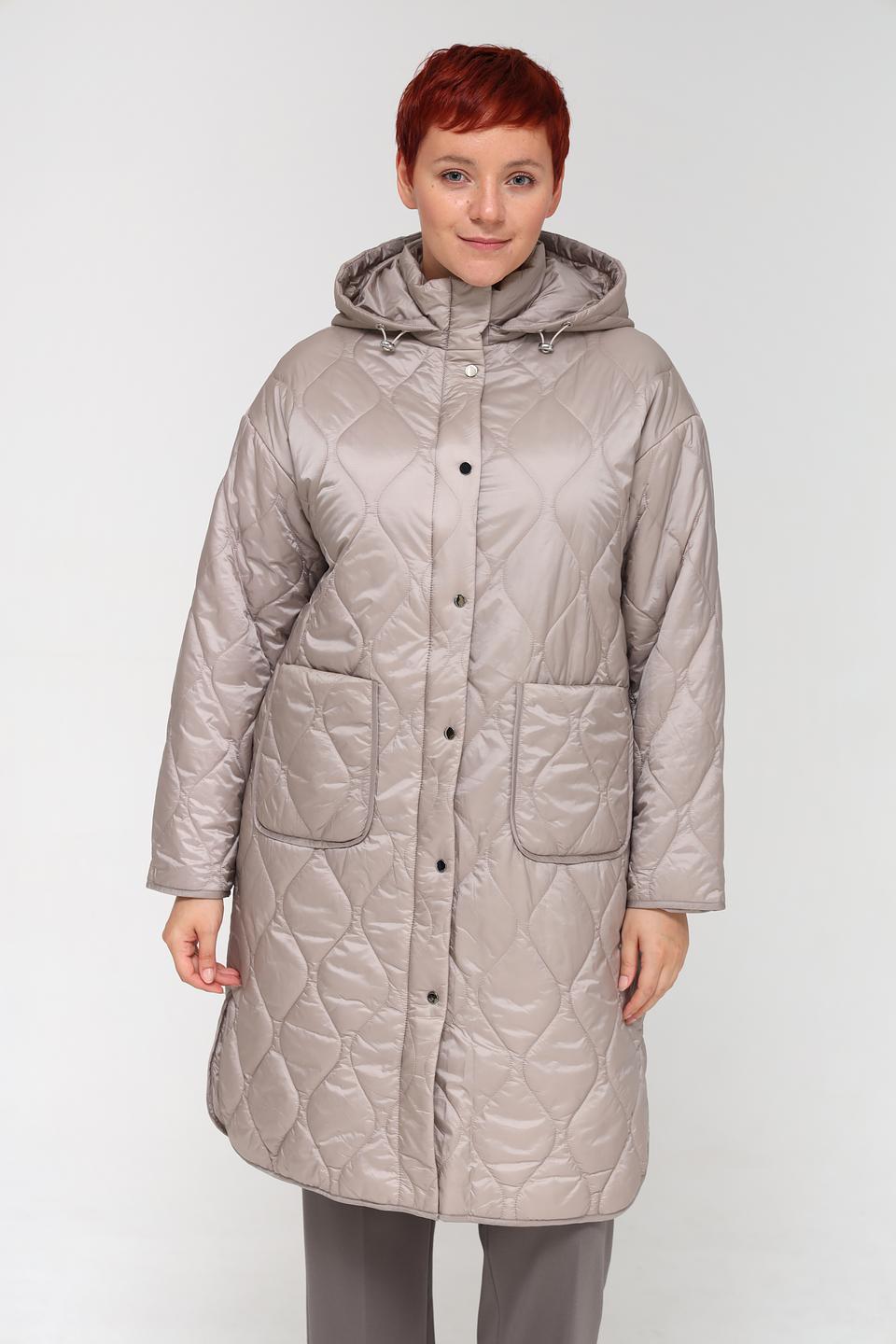 Пальто Pezzo стеганое бежевое