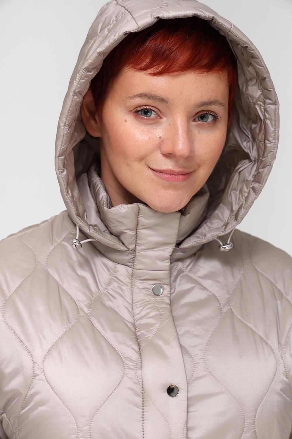 Пальто Pezzo стеганое бежевое