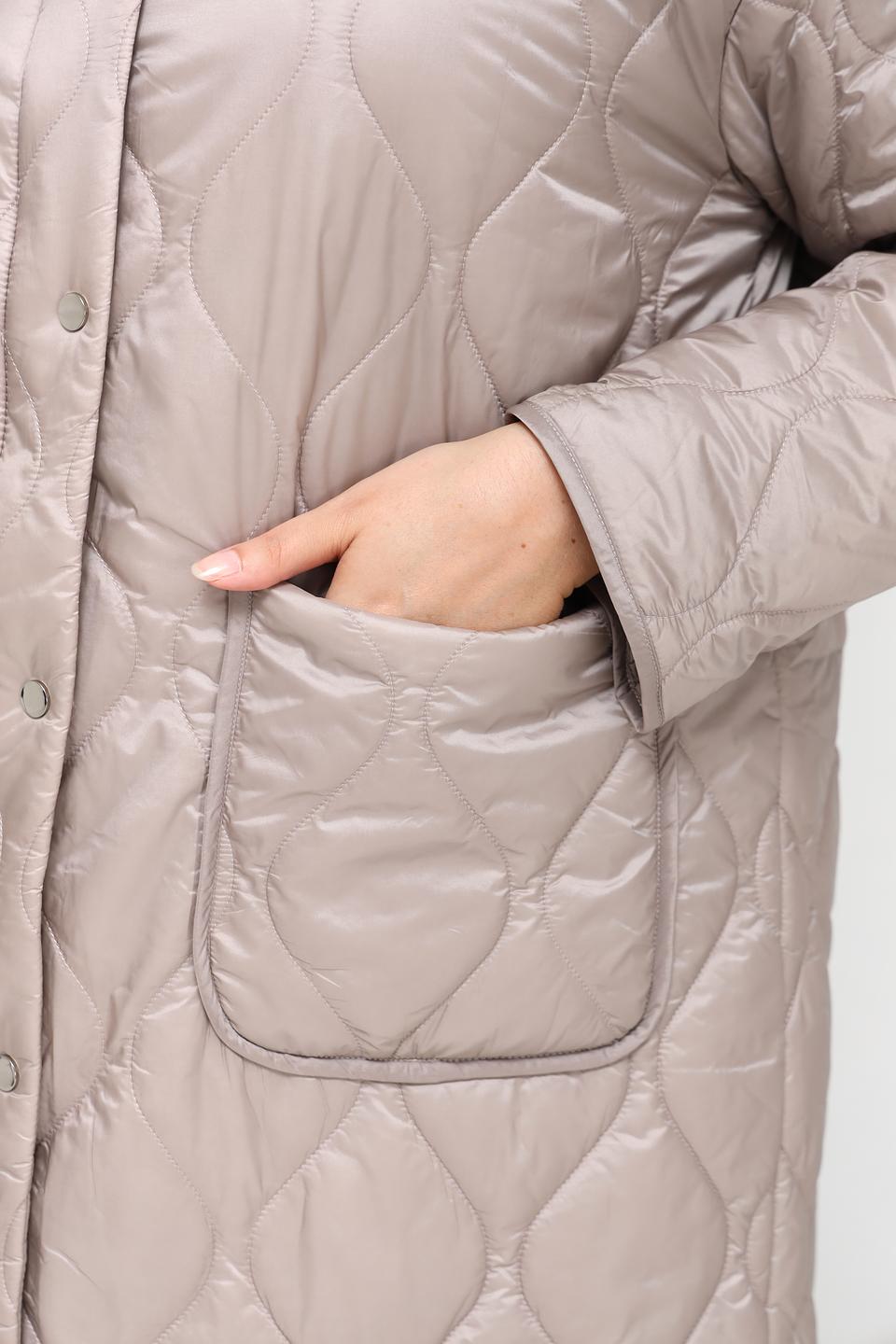 Пальто Pezzo стеганое бежевое