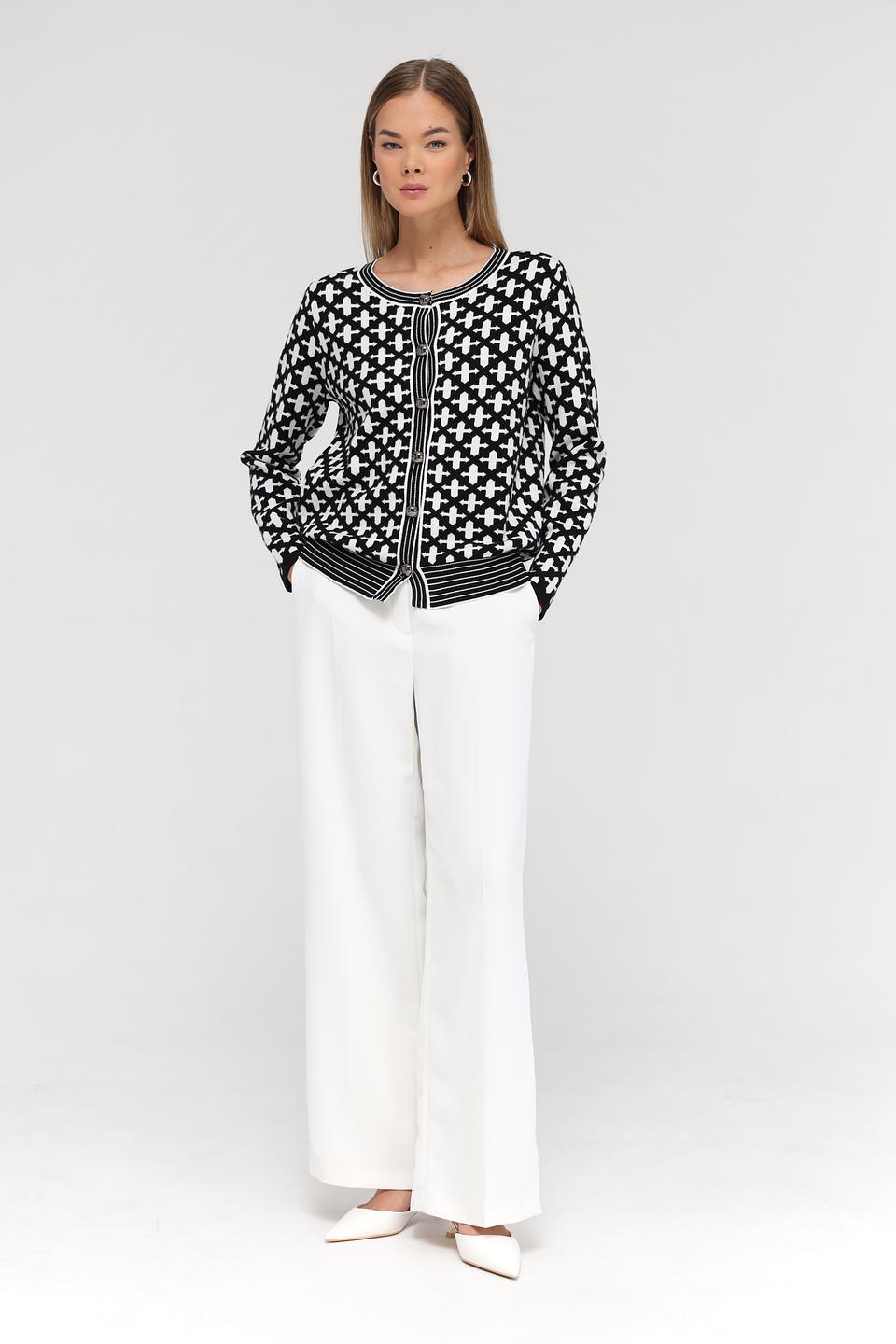 Жакет Passioni в чёрно-белую клетку
