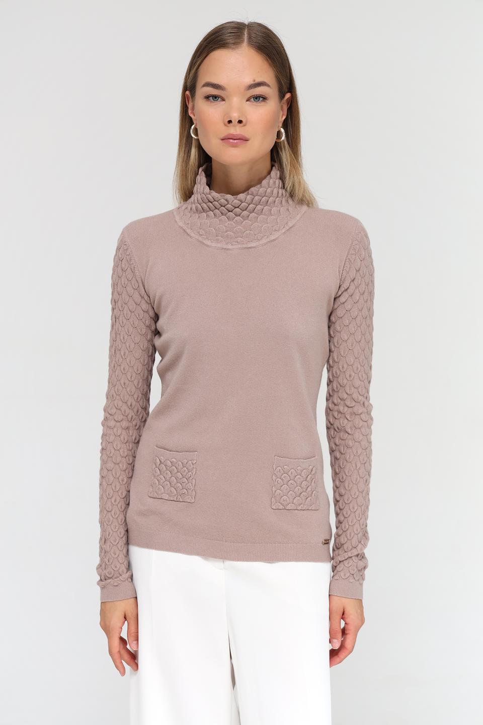 Пуловер Passioni с текстурой "соты"