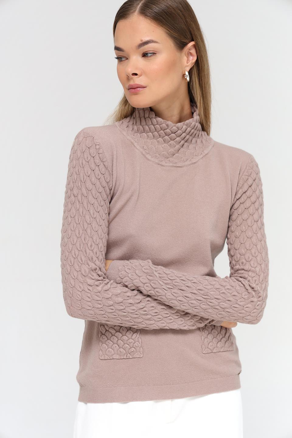 Пуловер Passioni с текстурой "соты"