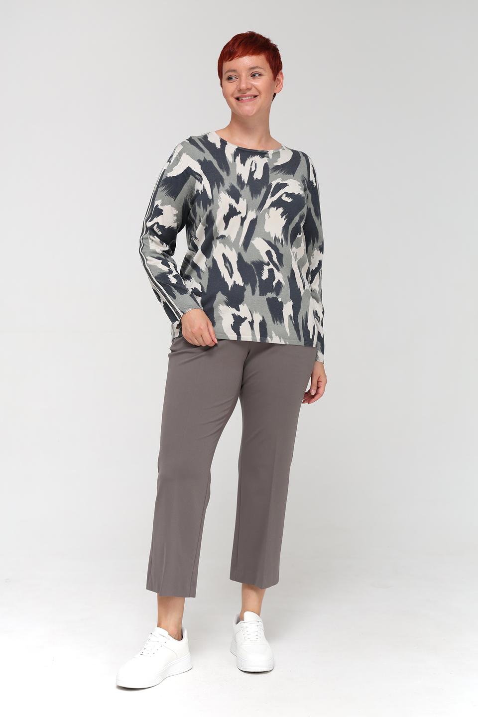 Пуловер Barbara Lebek с принтом серый